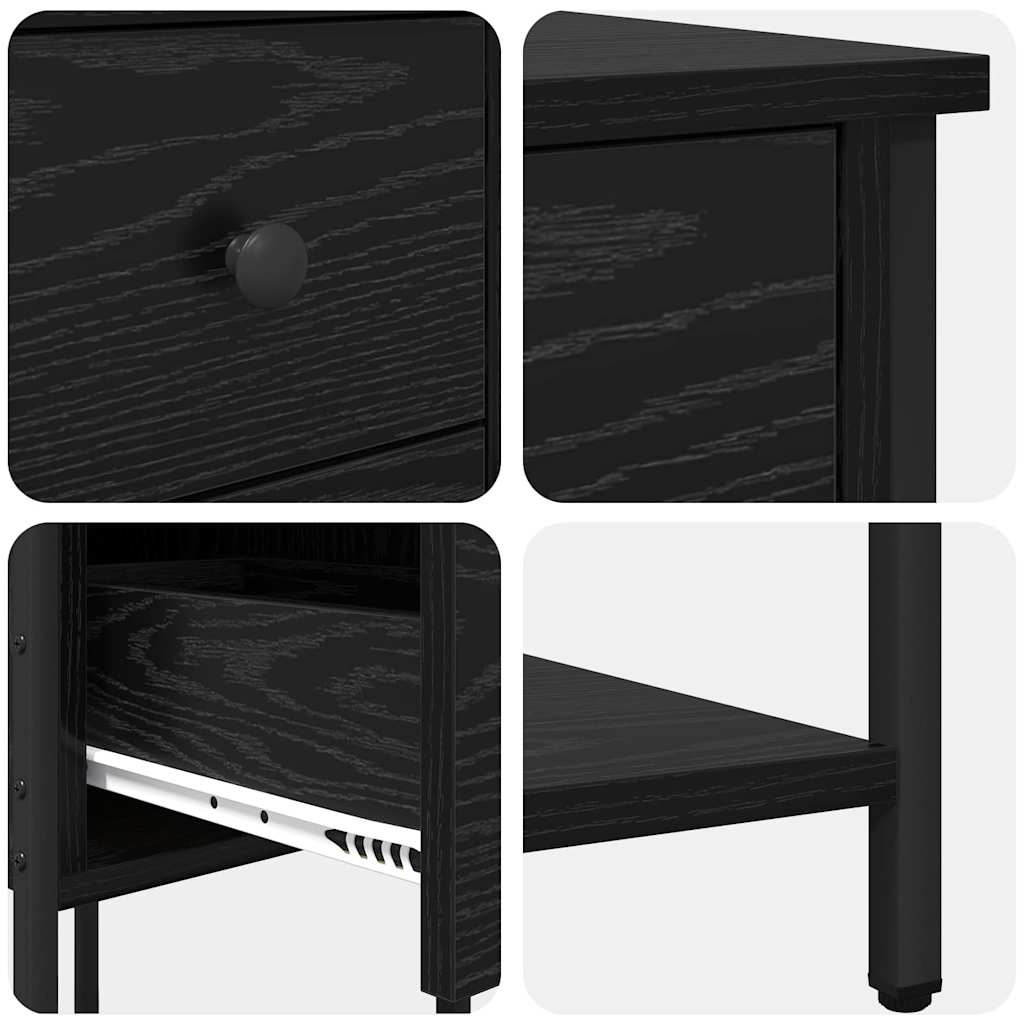 Noćni ormar 2 pcs Crni hrast 32 x 42 x 70 cm Konstruirano drvo