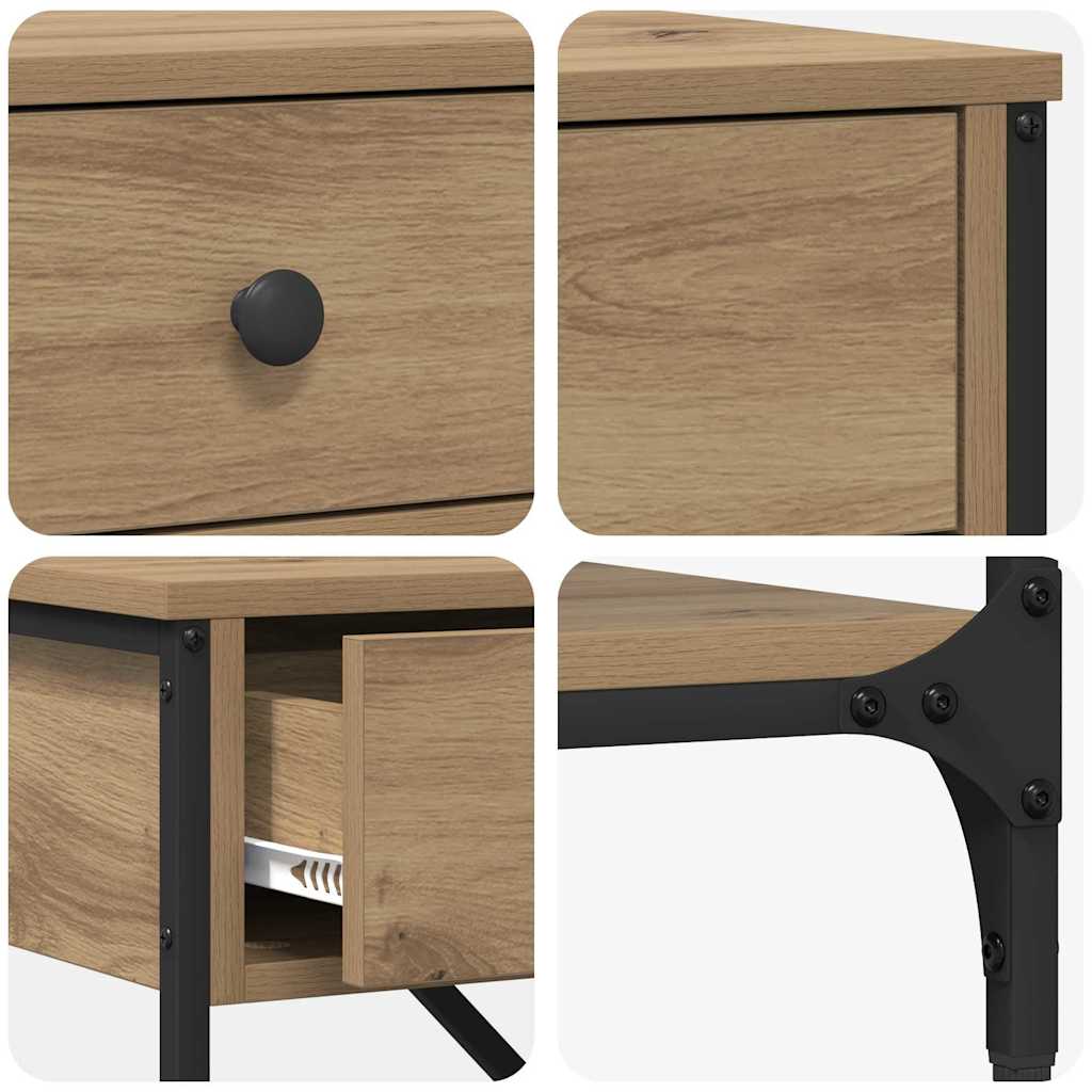 Konzolna stolica s ladicama Smeđa 100 x 34,5 x 75 cm boja drva