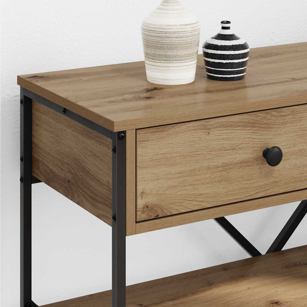 Konzolna stolica s ladicama Smeđa 100 x 34,5 x 75 cm boja drva
