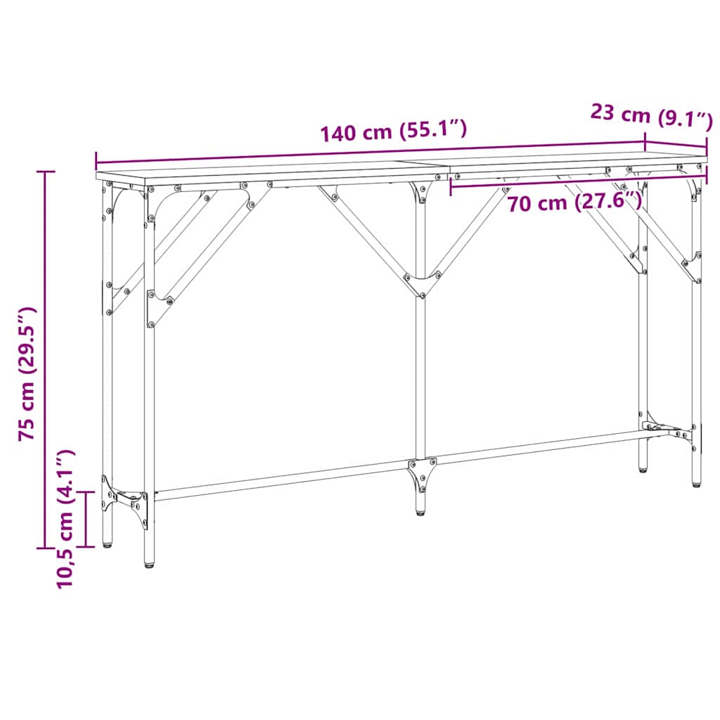 Konzolna stolica Crni hrast 140 x 23 x 75 cm