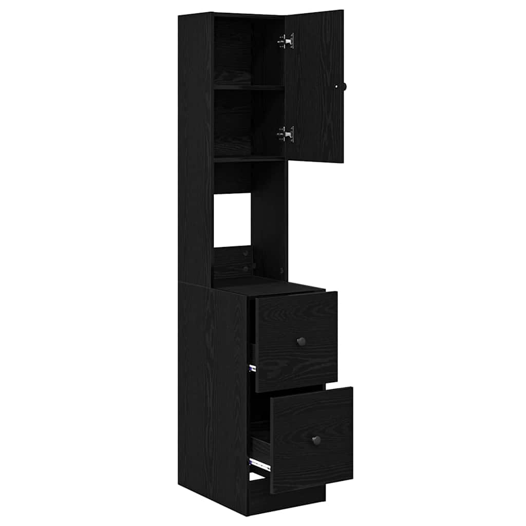 Kuhinjski bufet s ladicama Crni hrast 32 x 50 x 180 cm