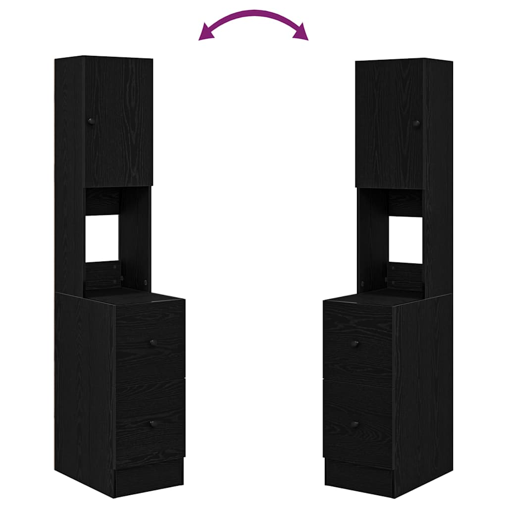 Kuhinjski bufet s ladicama Crni hrast 32 x 50 x 180 cm