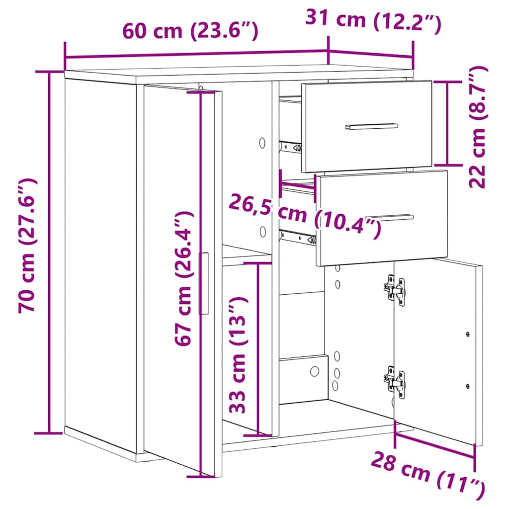 Kreveta s ladicama Crni hrast 60 x 31 x 70 cm Konstruirano drvo
