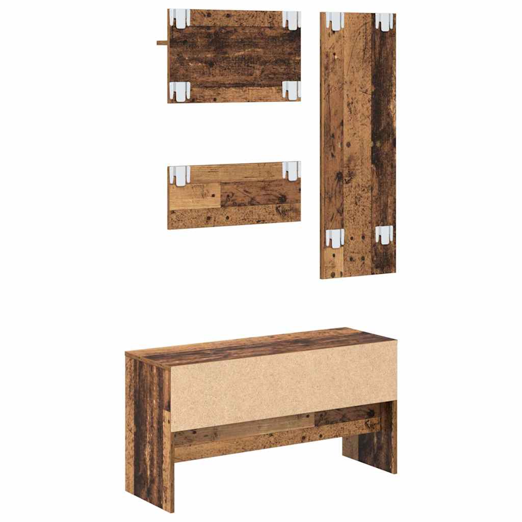 Set namještaja za predsoblje 4 pcs Staro drvo Konstruirano drvo