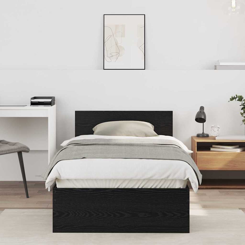 Krevetna konstrukcija Crni hrast 90 x 200 cm Konstruirano drvo