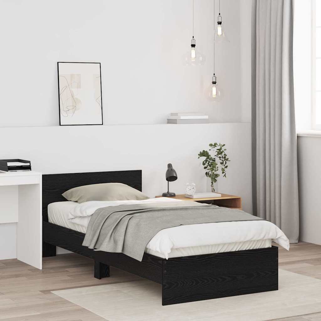 Krevetna konstrukcija Crni hrast 90 x 200 cm Konstruirano drvo