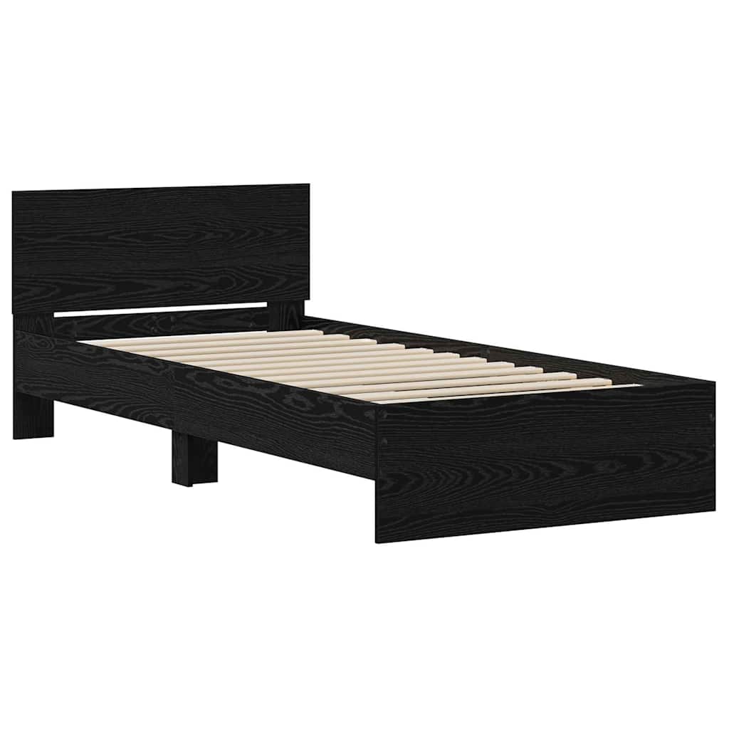 Krevetna konstrukcija Crni hrast 75 x 190 cm Konstruirano drvo
