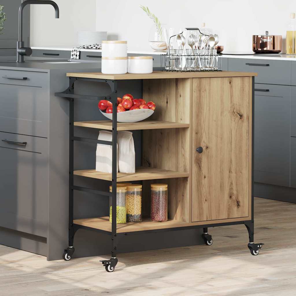 Kuhinjski kolica Umjetnički hrast 87.5 x 39 x 84.5 cm