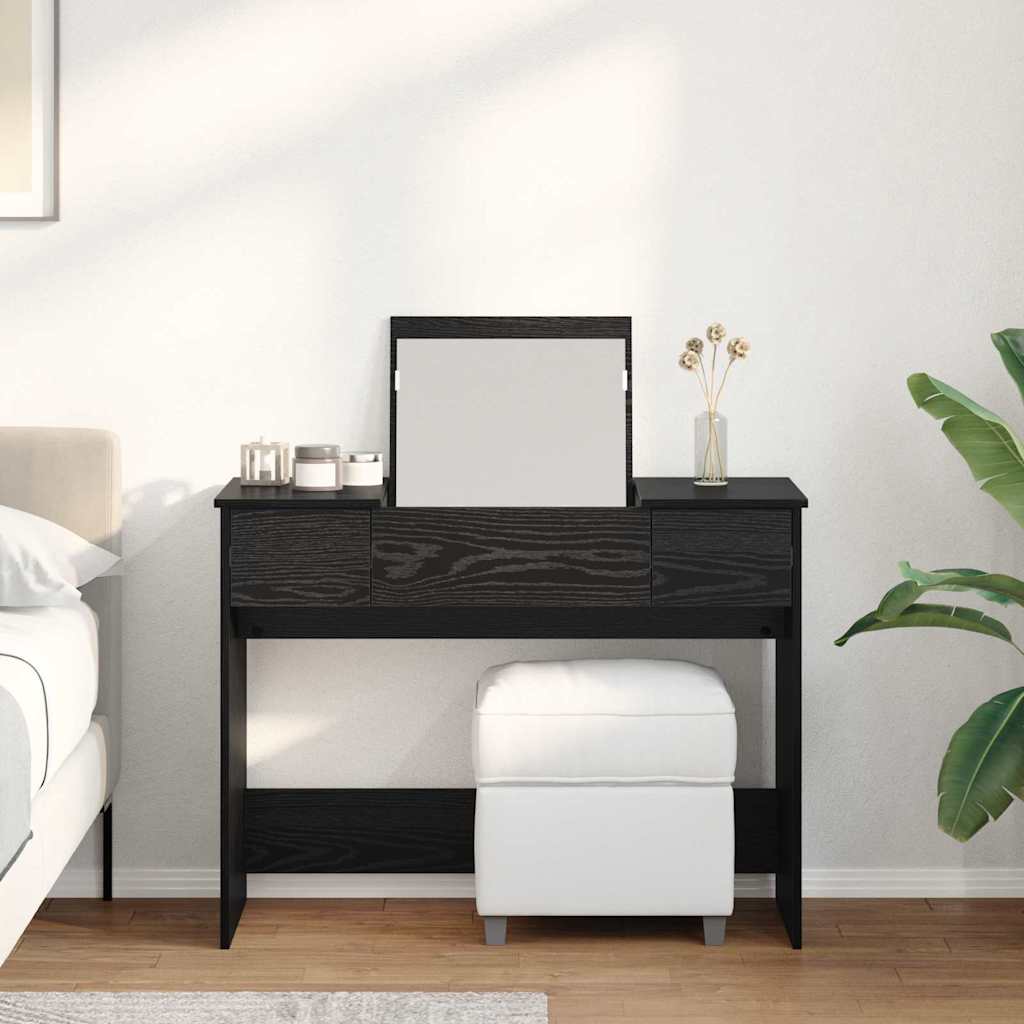 Kozmetički stol s ladicama Crni hrast 100 x 45 x 76 cm