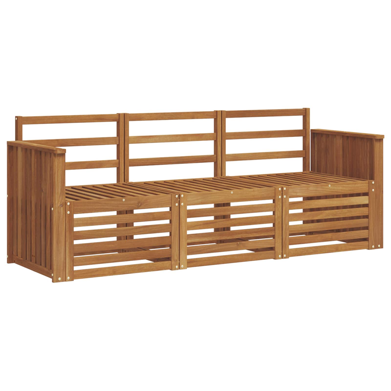 Setovi sofa 3 kom. Prirodna Čvrsto drvo akacije