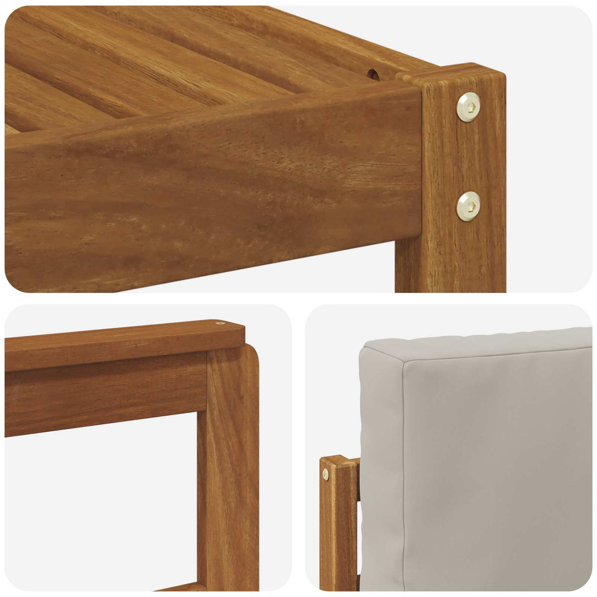 Set vanjskih sofa 5 kom. Prirodna i svijetlo siva 59 x 59 x 37 cm