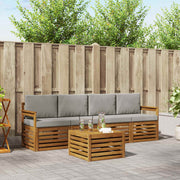 Set vanjskih sofa 5 kom. Prirodna i svijetlo siva 59 x 59 x 37 cm