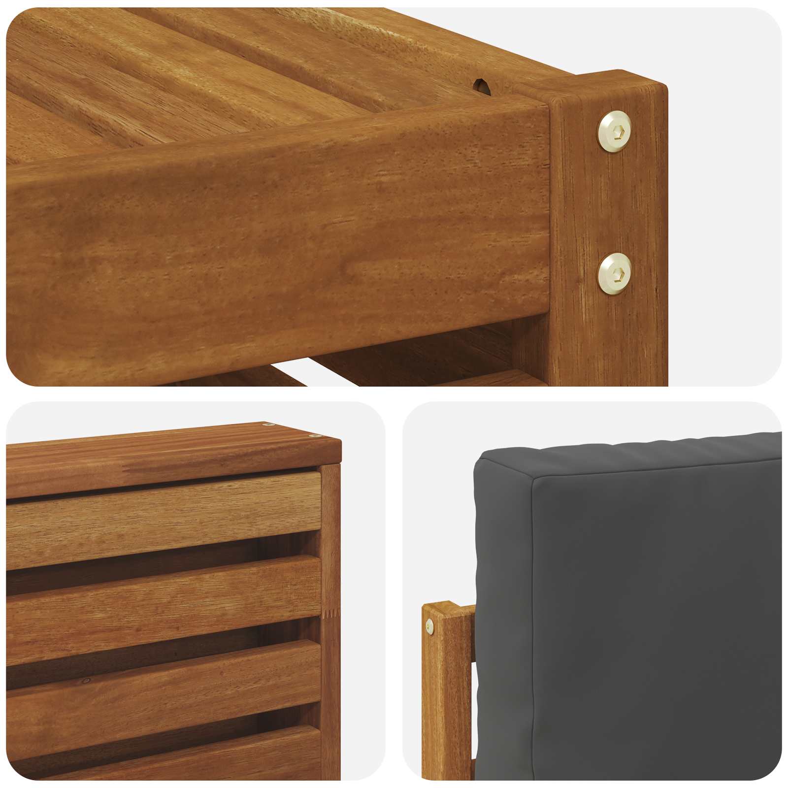Set vanjskih sofa 5 pcs Prirodna i antracit Čvrsto drvo akacije