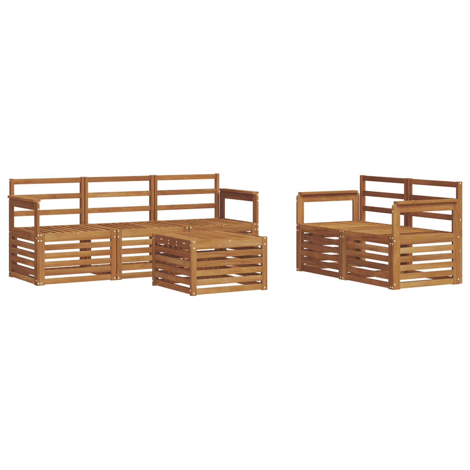 Setovi sofa 6 pcs Prirodna Čvrsto drvo akacije