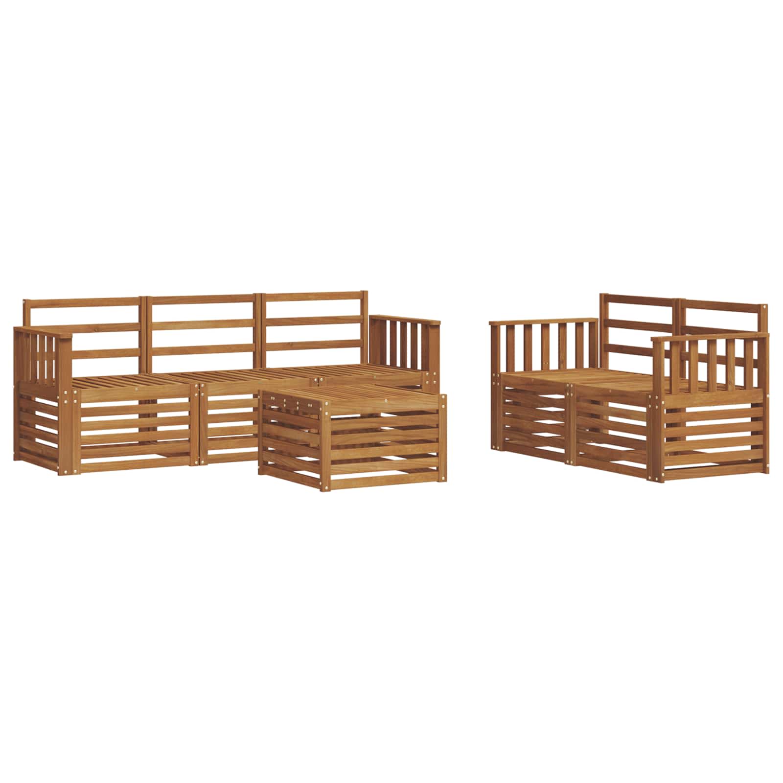 Setovi sofa 6 pcs Prirodna Čvrsto drvo akacije