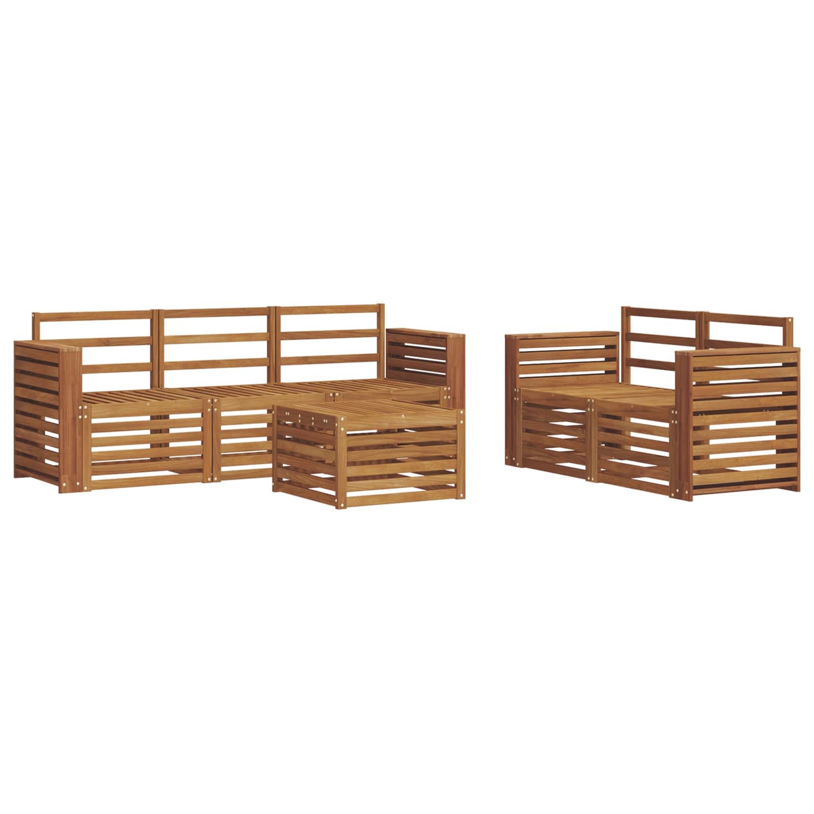 Setovi sofa 6 pcs Prirodna Čvrsto drvo akacije