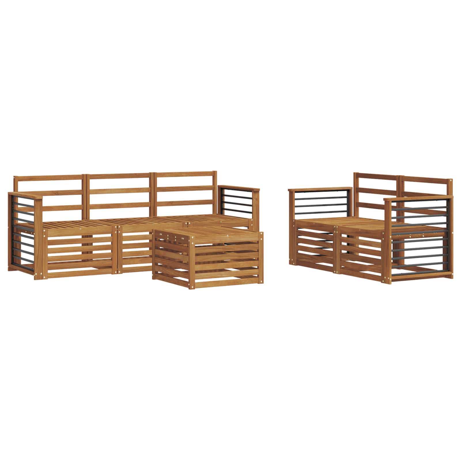 Setovi sofa 6 pcs Prirodna Čvrsto drvo akacije