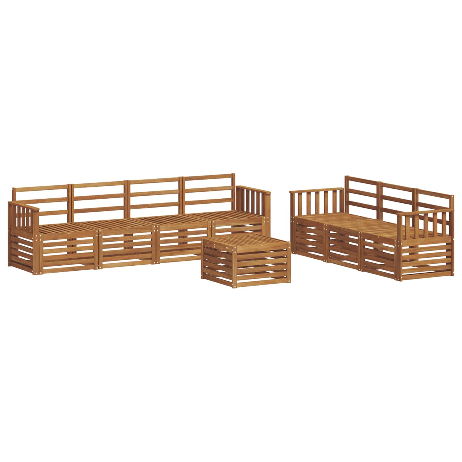 Setovi sofa 8 kom. Prirodna Čvrsto drvo akacije