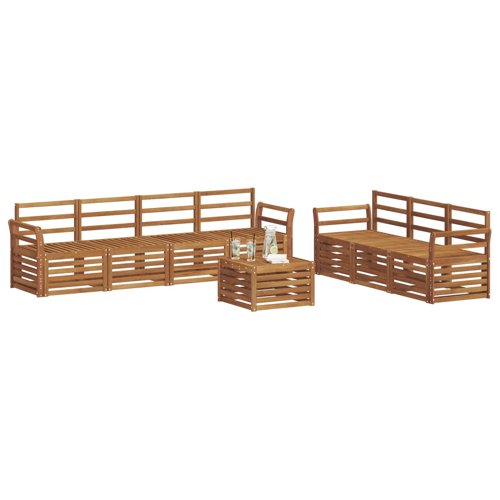 Setovi sofa 8 pcs Prirodna Čvrsto drvo akacije
