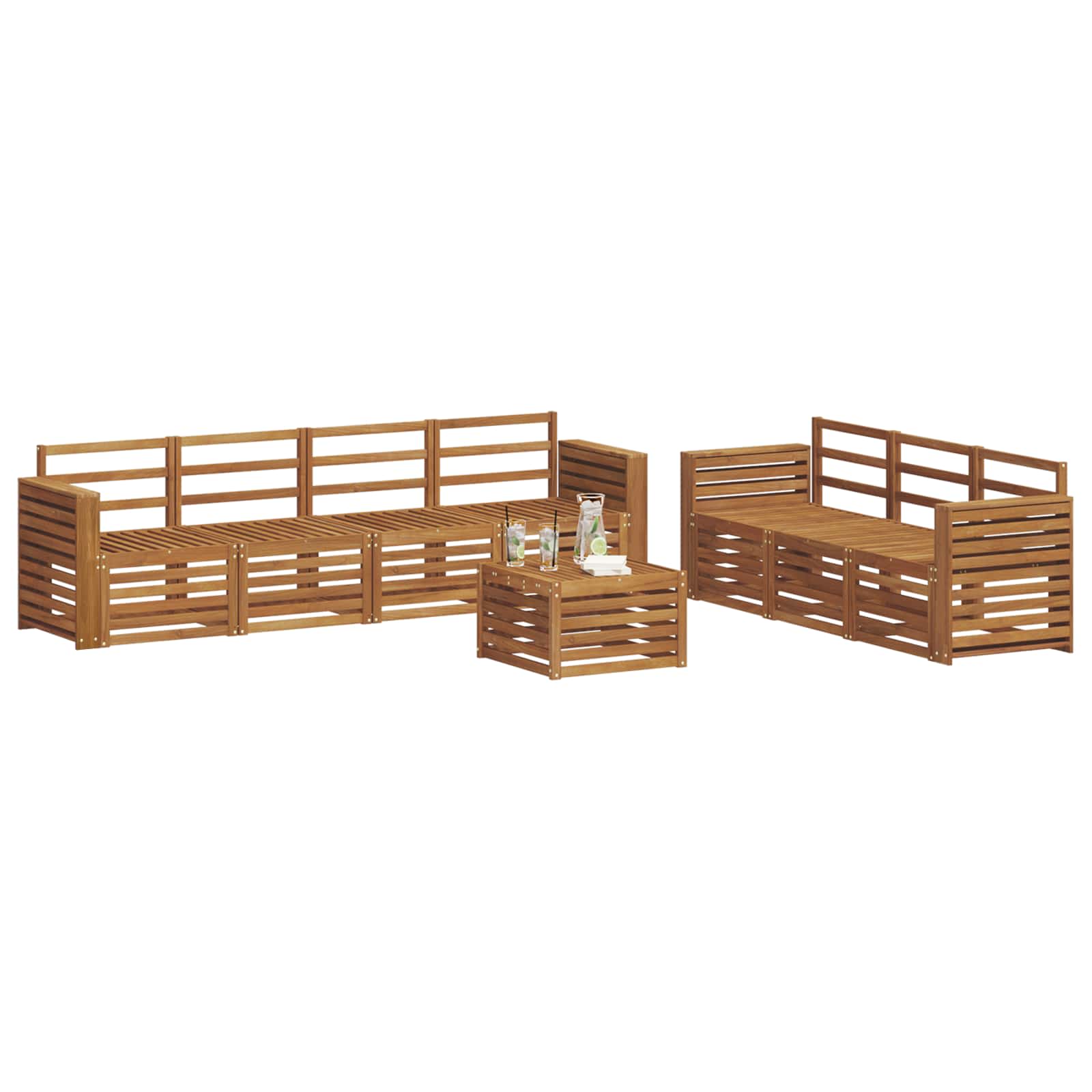 Setovi sofa 8 pcs Prirodna Čvrsto drvo akacije