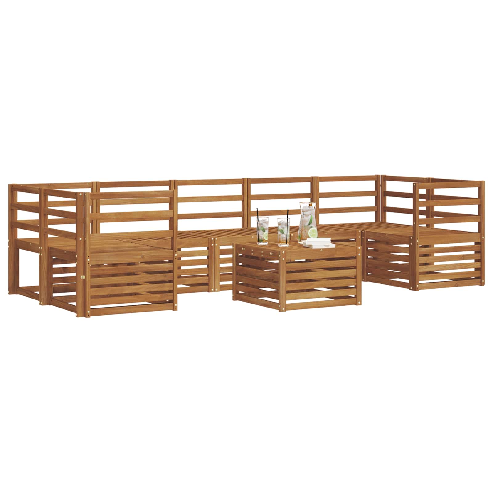 Setovi sofa 8 pcs Prirodna Čvrsto drvo akacije