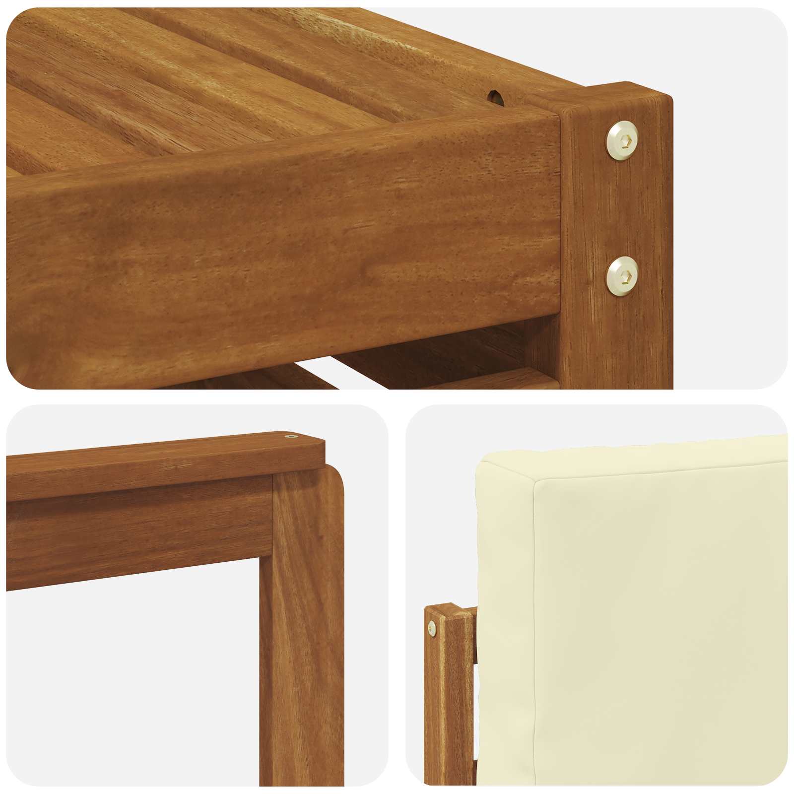 Set vanjskih sofa 8 pcs Prirodna i krem Čvrsto drvo akacije