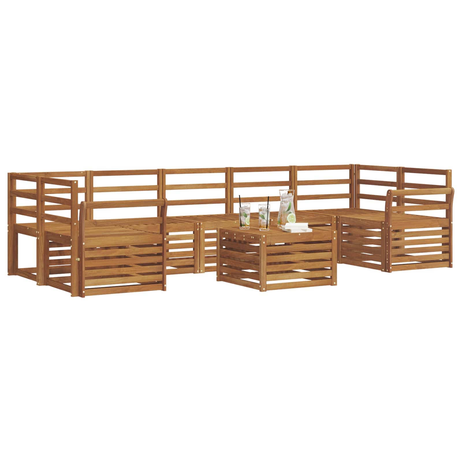 Setovi sofa 8 pcs Prirodna Čvrsto drvo akacije