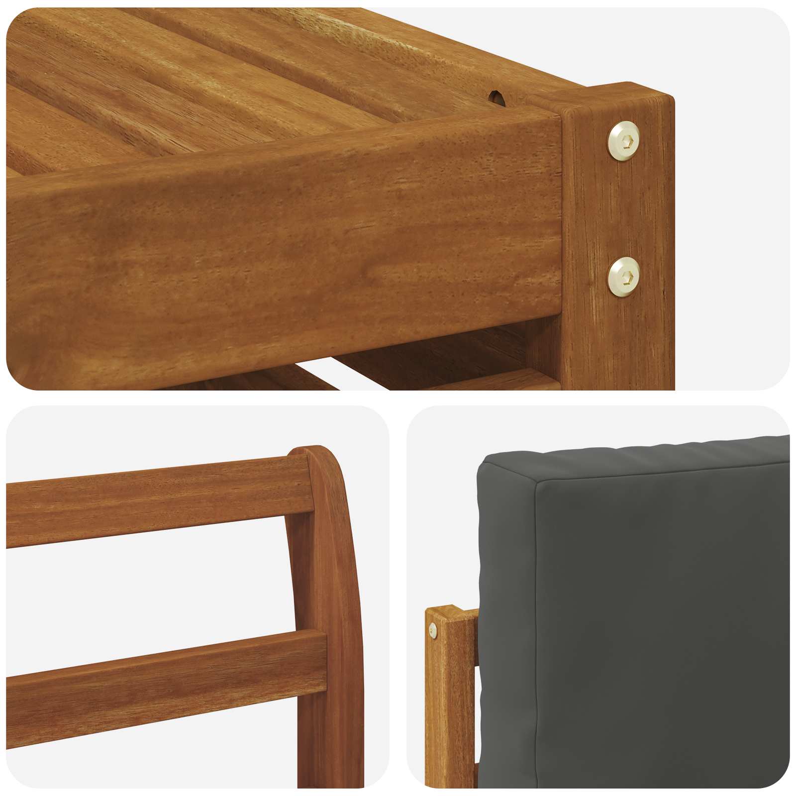 Set vanjskih sofa 8 pcs Prirodna i antracit Čvrsto drvo akacije