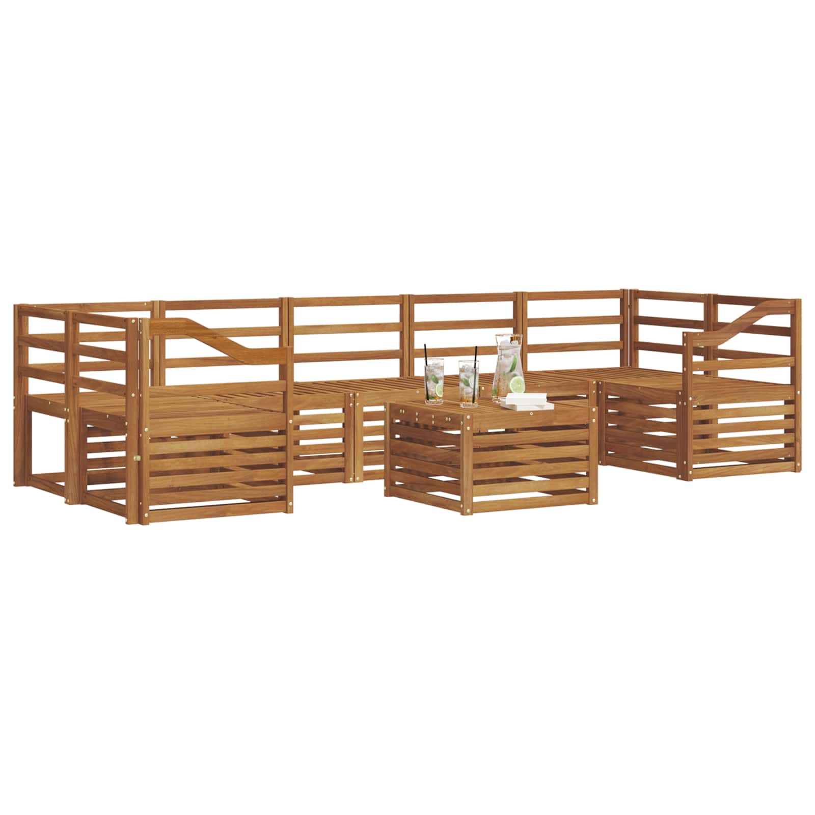 Setovi sofa 8 pcs Prirodna Čvrsto drvo akacije