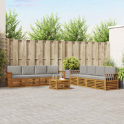 Set vanjskih sofa 9 kom. Prirodna i svjetlosiva