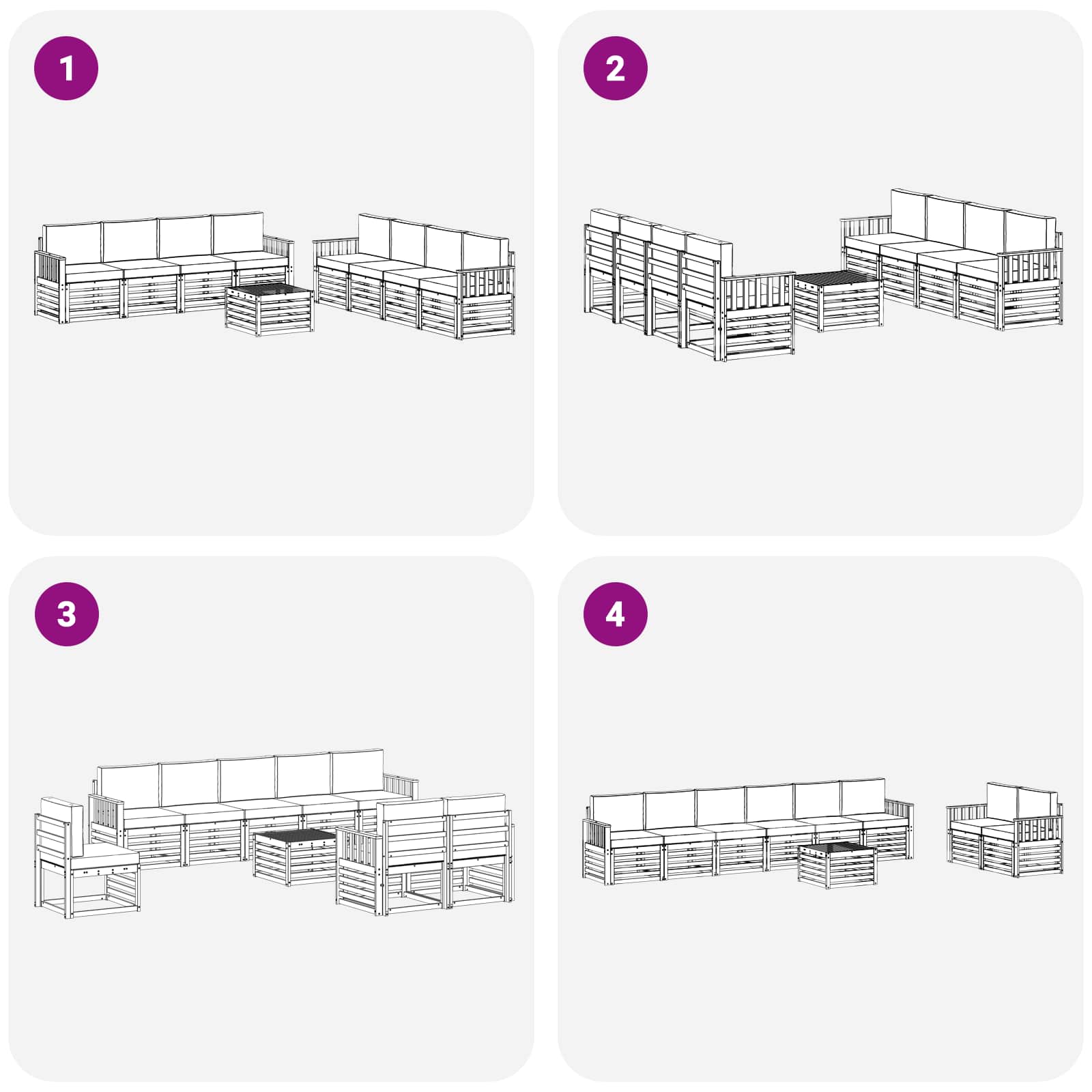 Setovi sofa 9 pcs Prirodna i antracit Čvrsto drvo akacije