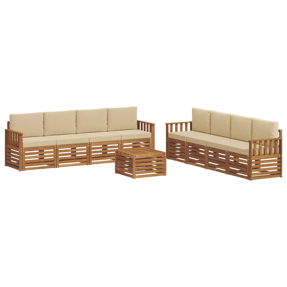 Set vanjskih sofa 9 kom. Prirodna i bež