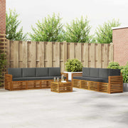 Set vanjskih sofa 9 kom. Prirodna i antracit