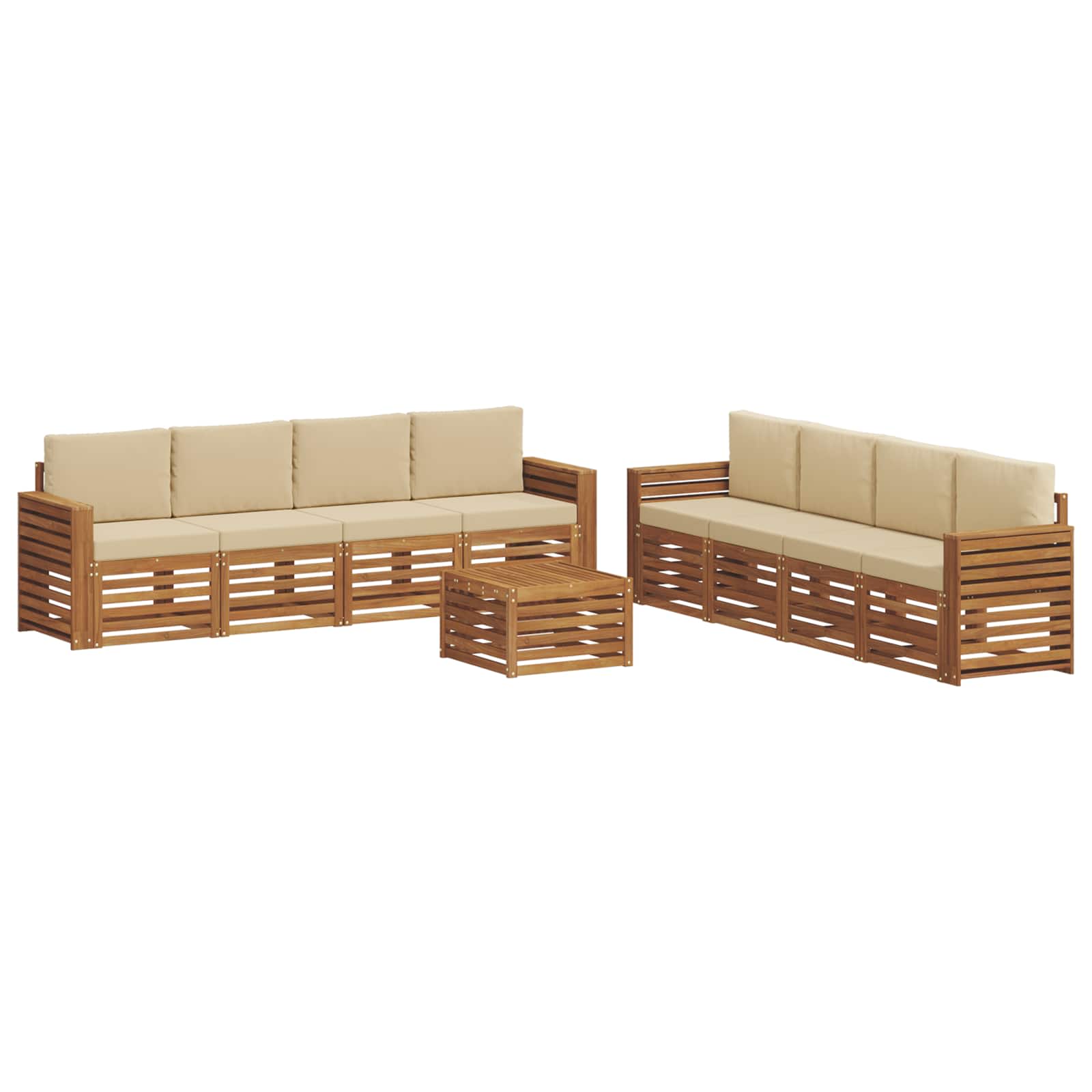 Set vanjskih sofa 9 kom. Prirodna i bež