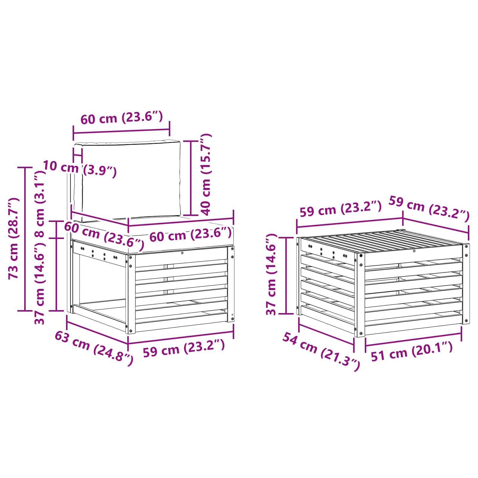 Set vanjskih sofa 9 kom. Prirodna i bež