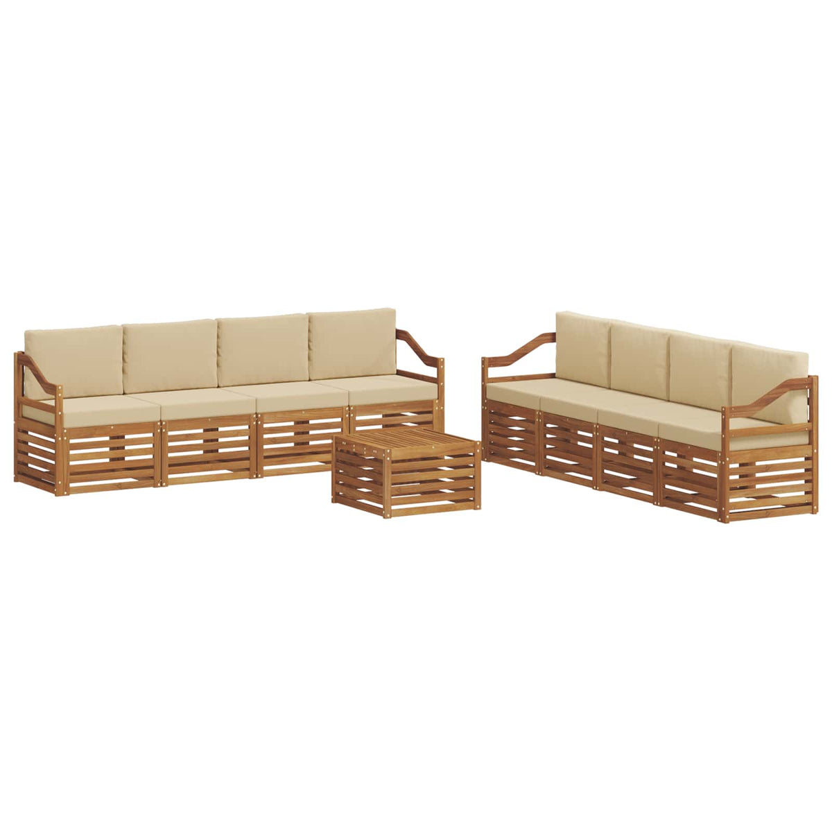 Set vanjskih sofa 9 kom. Prirodna i bež