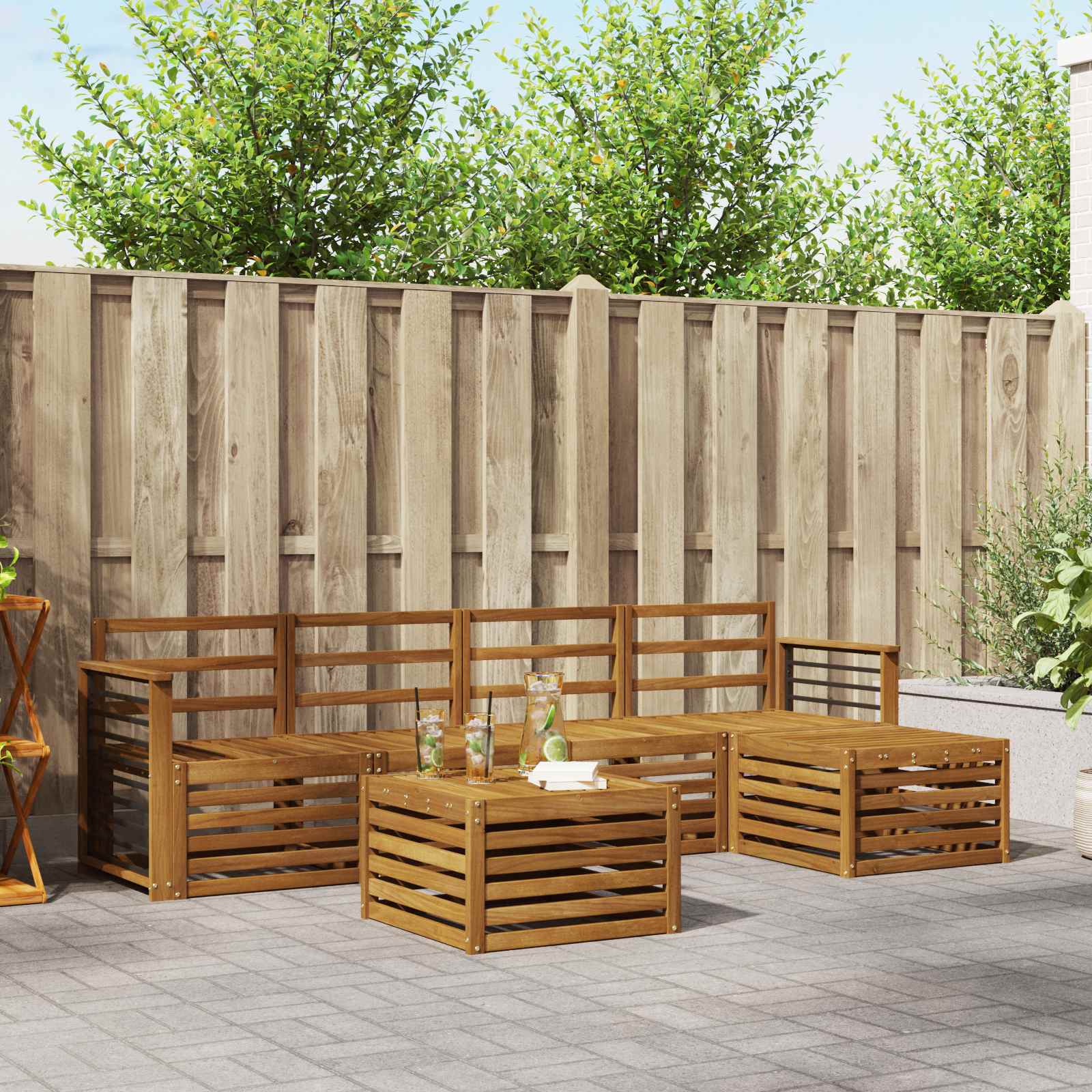 Setovi sofa 6 pcs Prirodna Čvrsto drvo akacije