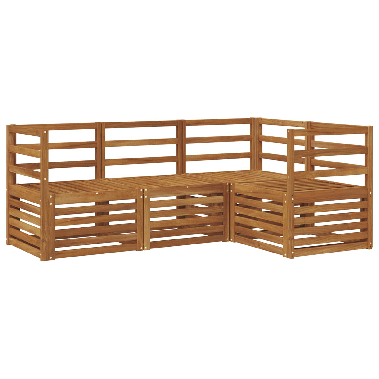 Setovi sofa 4 pcs Prirodna Čvrsto drvo akacije