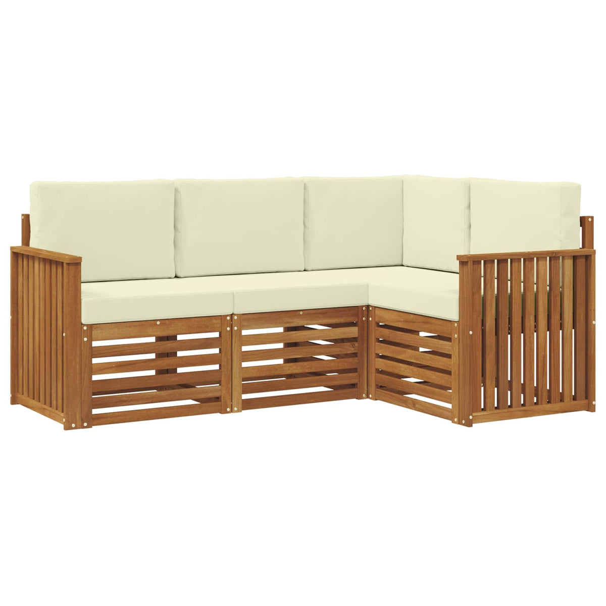 Set vanjskih sofa 4 kom. Prirodna i krem Poliester