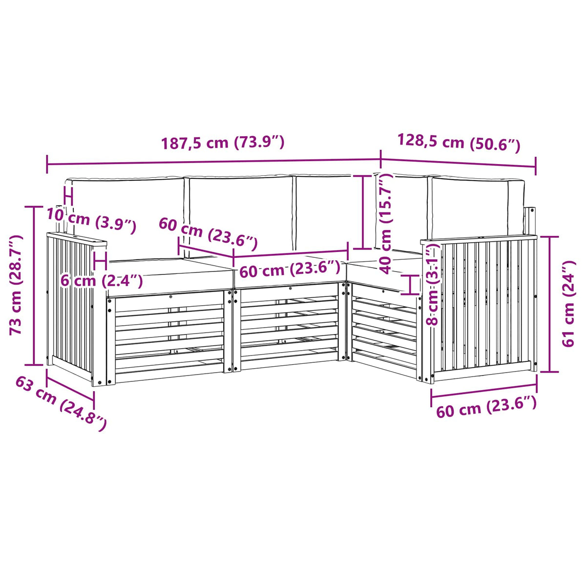 Set vanjskih sofa 4 kom. Prirodna i krem Poliester