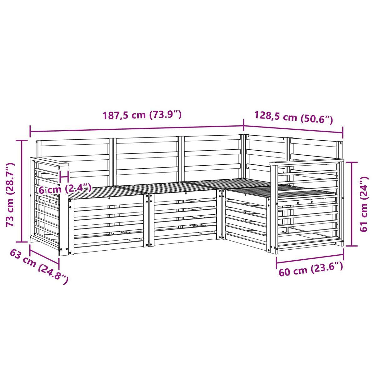 Set vanjskih sofa 4 kom. Prirodna Poliester