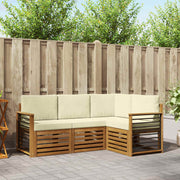Set vanjskih sofa 4 kom. Prirodna i krem Poliester