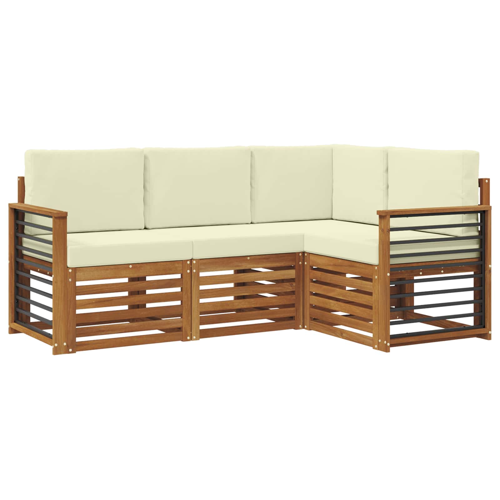 Set vanjskih sofa 4 kom. Prirodna i krem Poliester
