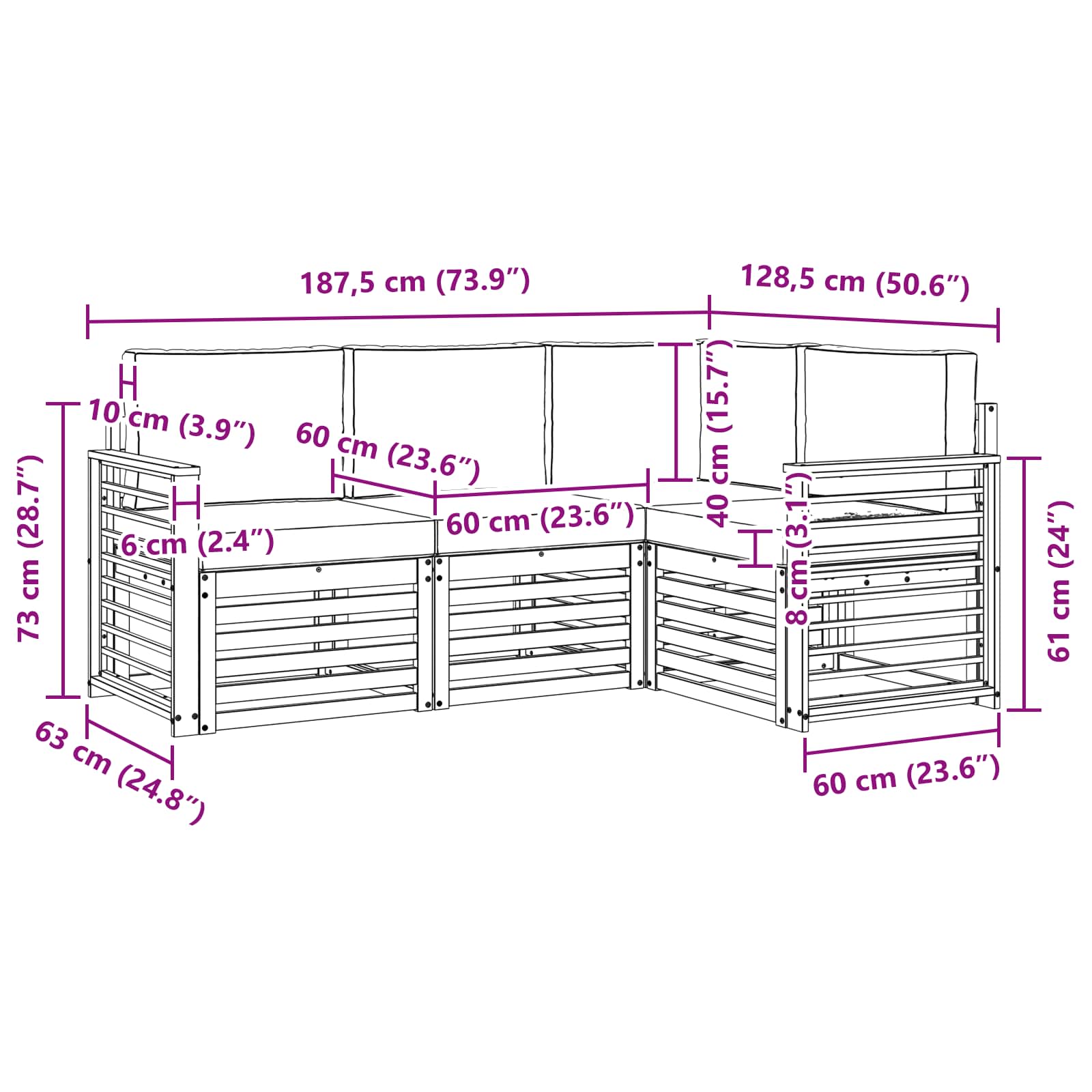 Set vanjskih sofa 4 kom. Prirodna i krem Poliester