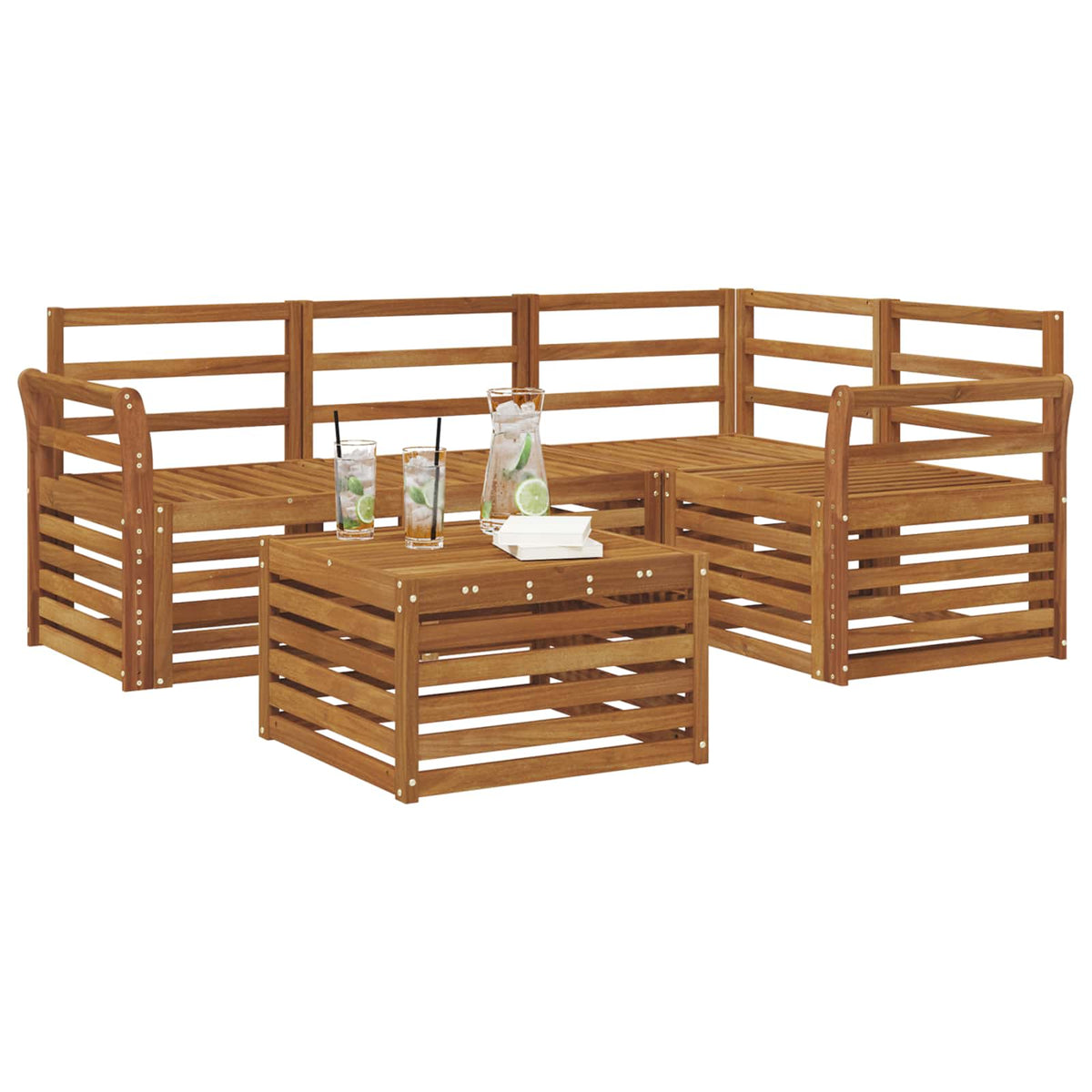 Set vanjskih sofa 5 kom. Prirodna Poliester