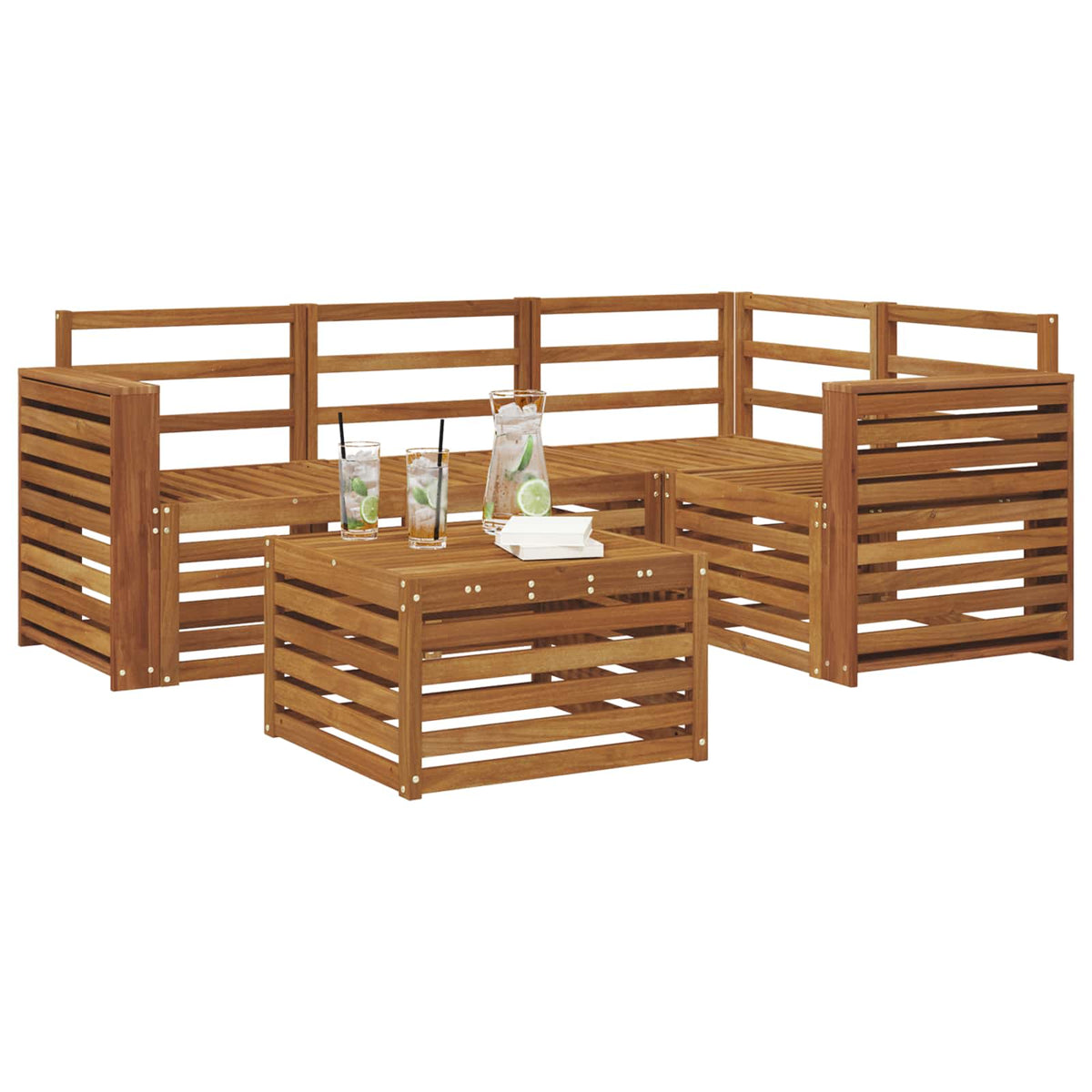 Set vanjskih sofa 5 kom. Prirodna Poliester