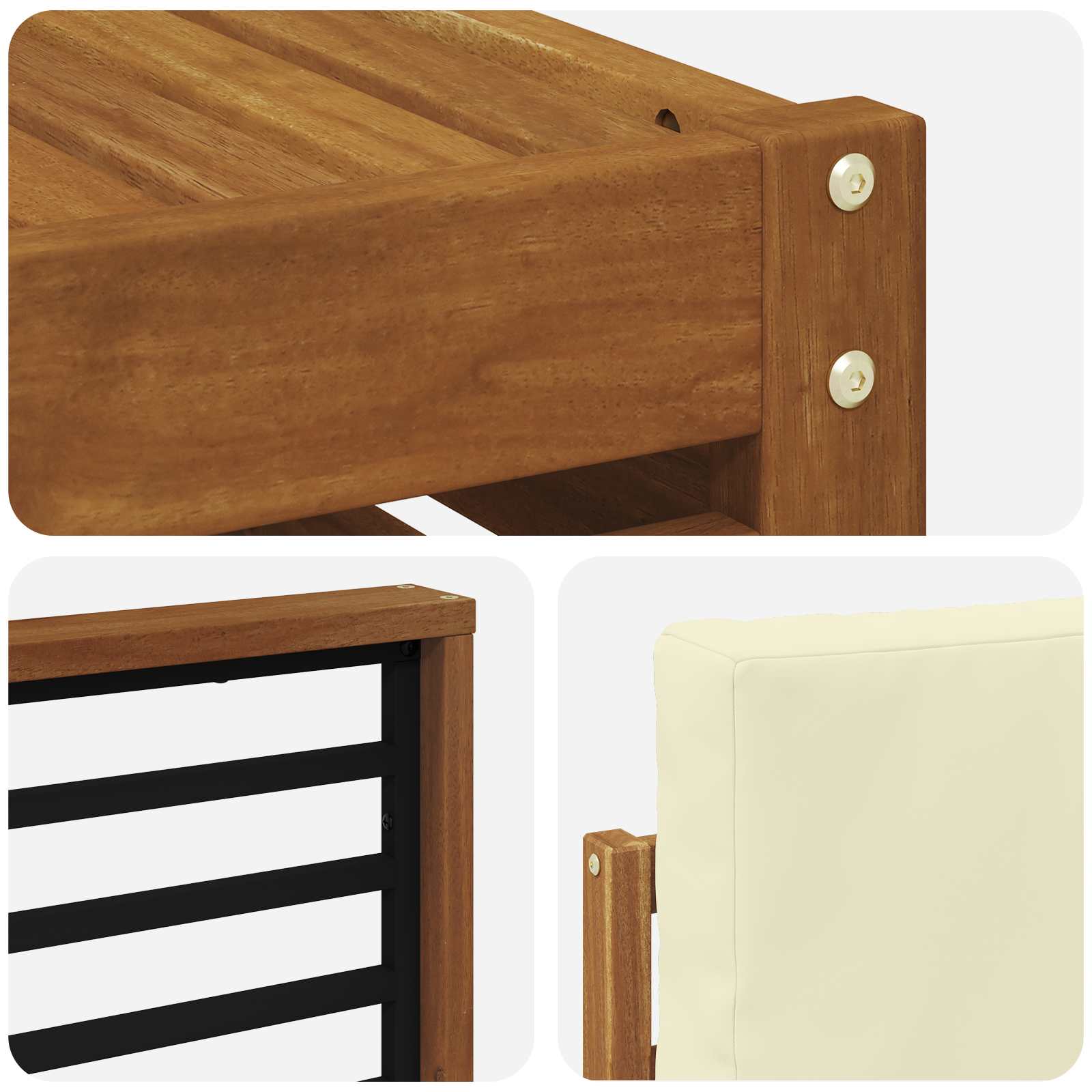 Set vanjskih sofa 5 kom. Prirodna i krem Poliester