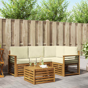 Set vanjskih sofa 5 kom. Prirodna i krem Poliester