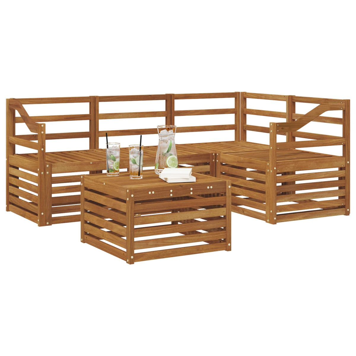 Set vanjskih sofa 5 kom. Prirodna Poliester