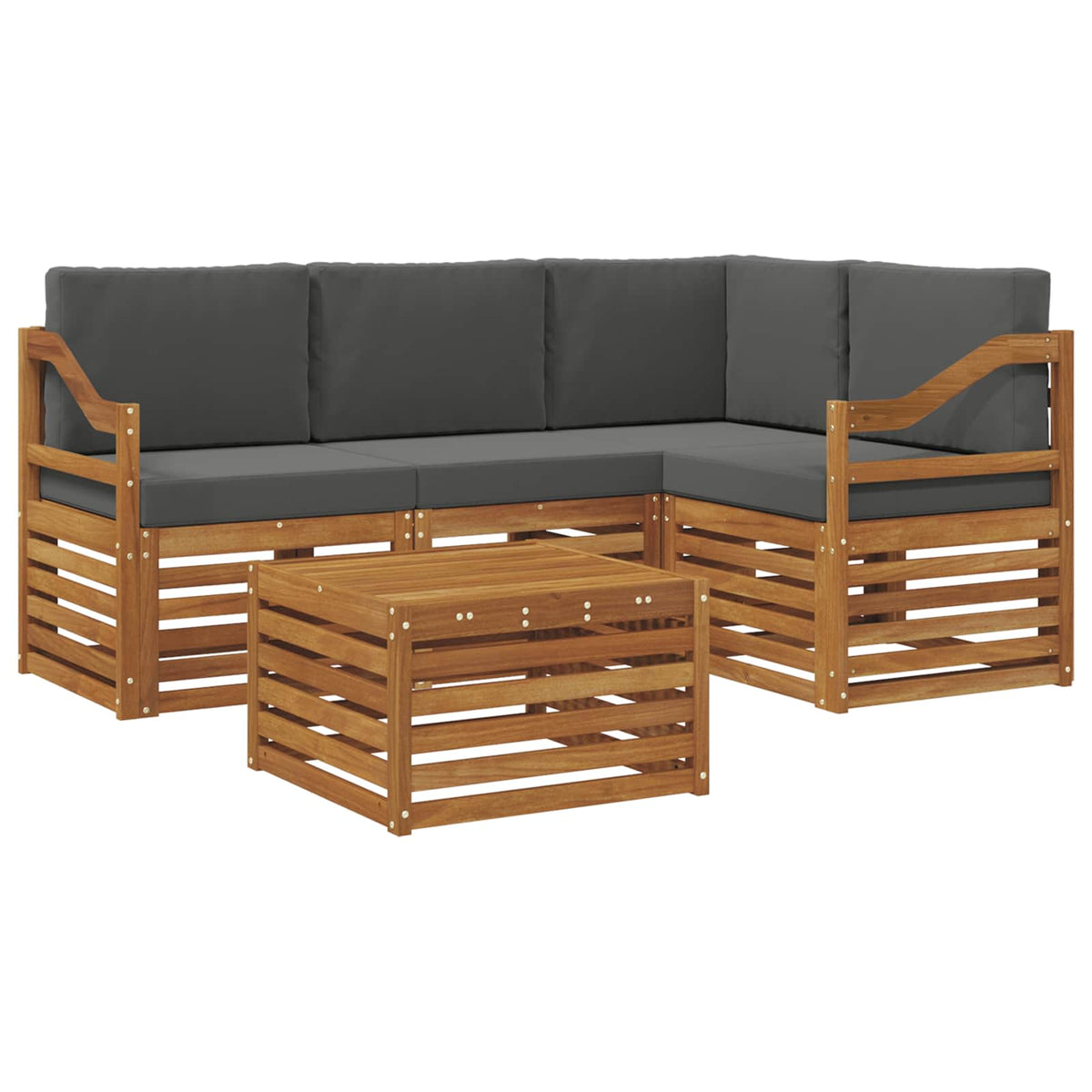 Set vanjskih sofa 5 kom. Prirodna i antracit Poliester